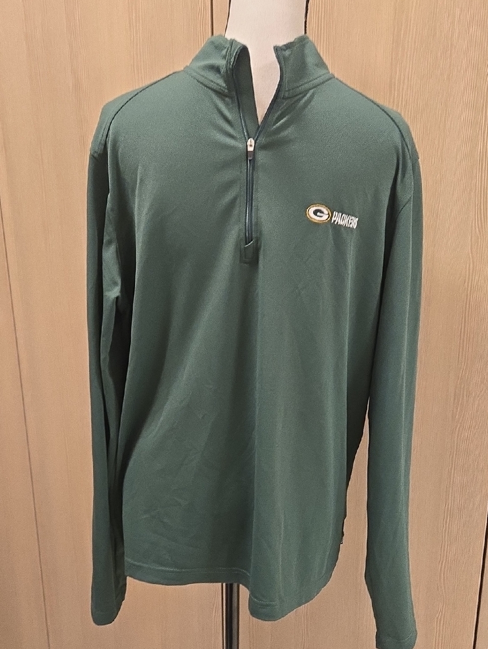 Cutter & Buck Green Textured Polo with Branded Neck Tape